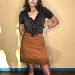 Corduroy dark academia skirt